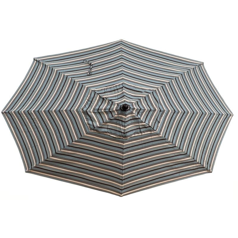 Closeout - Tropishade 8x11' Alum Bronze Umbrella, Sunbrella 8065 Carnegie Celeste