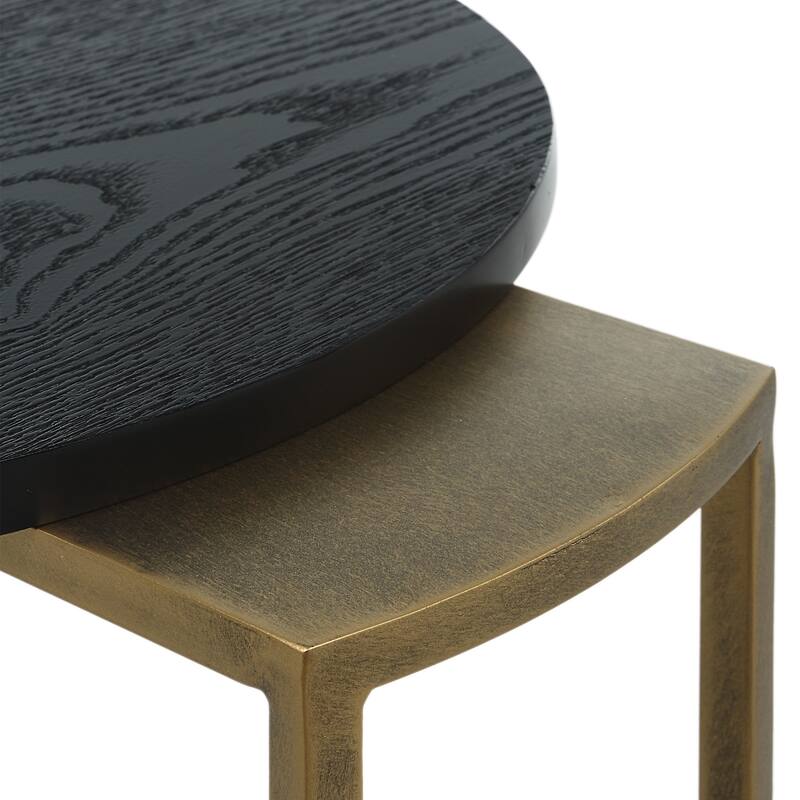 Uttermost 22882 13.75" Wide Ash, Iron, and MDF End Table Set
