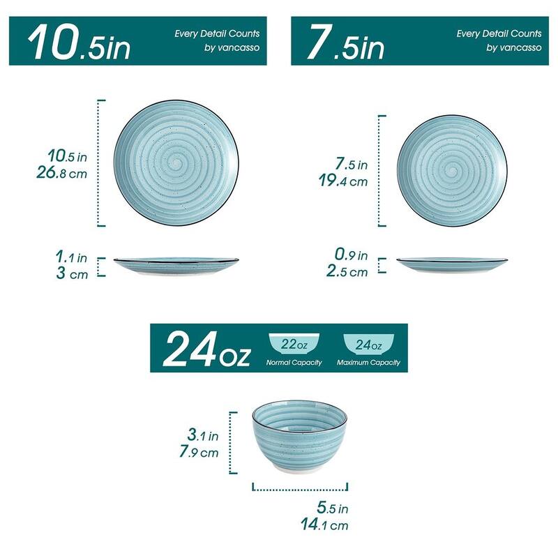 vancasso Bonbon Stoneware 12-Piece Timeless Classic Dinnerware Set