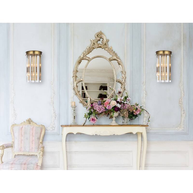 Indigo Home 8 inch crystal wall sconce in satin gold