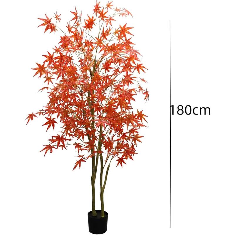 120cm/150cm/180cm Red Artificial Maple Tree - 180cm/5.9FT