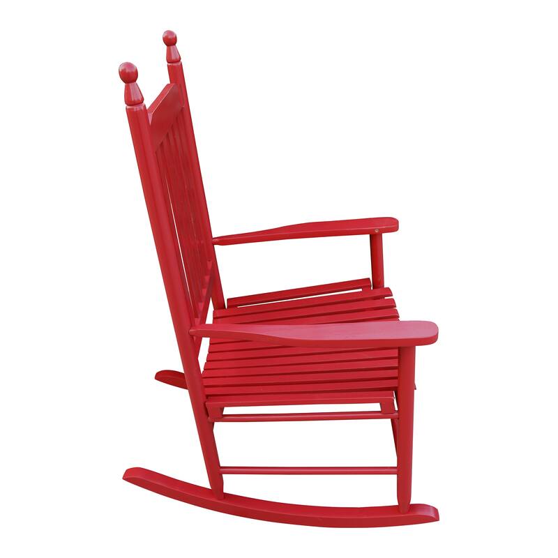 Wooden Porch Rocker Chair with Comfortable Backrest Inclination,Solid Fir Wood,for Backyard, Porch and Patio