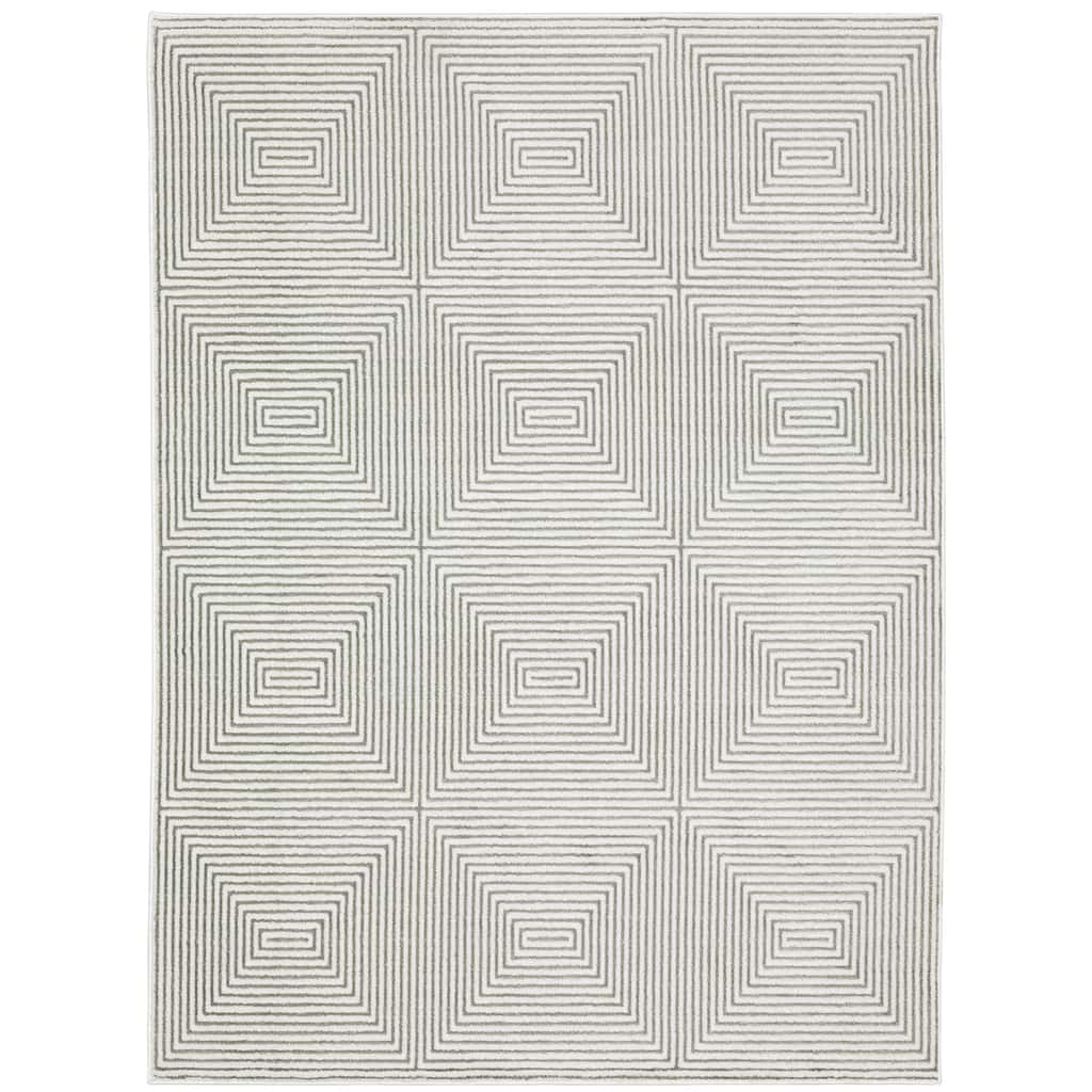 Montreuil Grey White Geometric Casual Area Rug