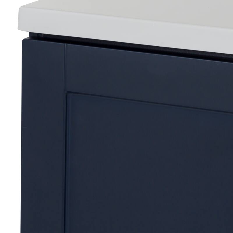 Spring Mill Cabinets Emlyn 48.5" Bathroom Vanity With Shelves, Drawers, and White Sink Top
