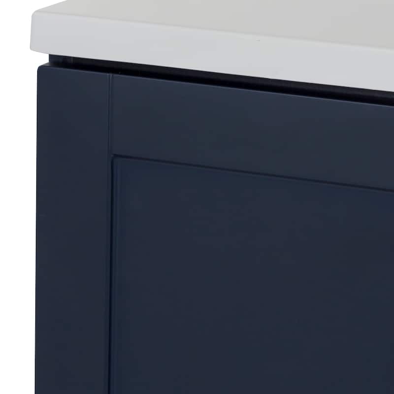 Spring Mill Cabinets Emlyn 60.5" Double Bathroom Vanity With Drawers and White Sink Top