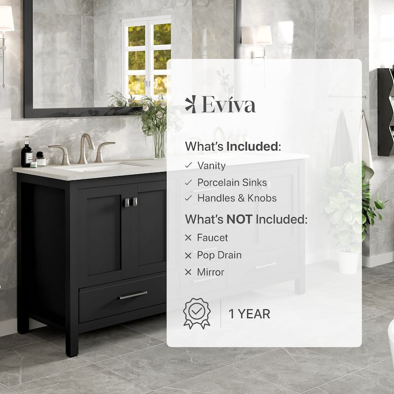 Aberdeen 72"W x 22"D Espresso DS Bath Vanity with Carrara Quartz Top