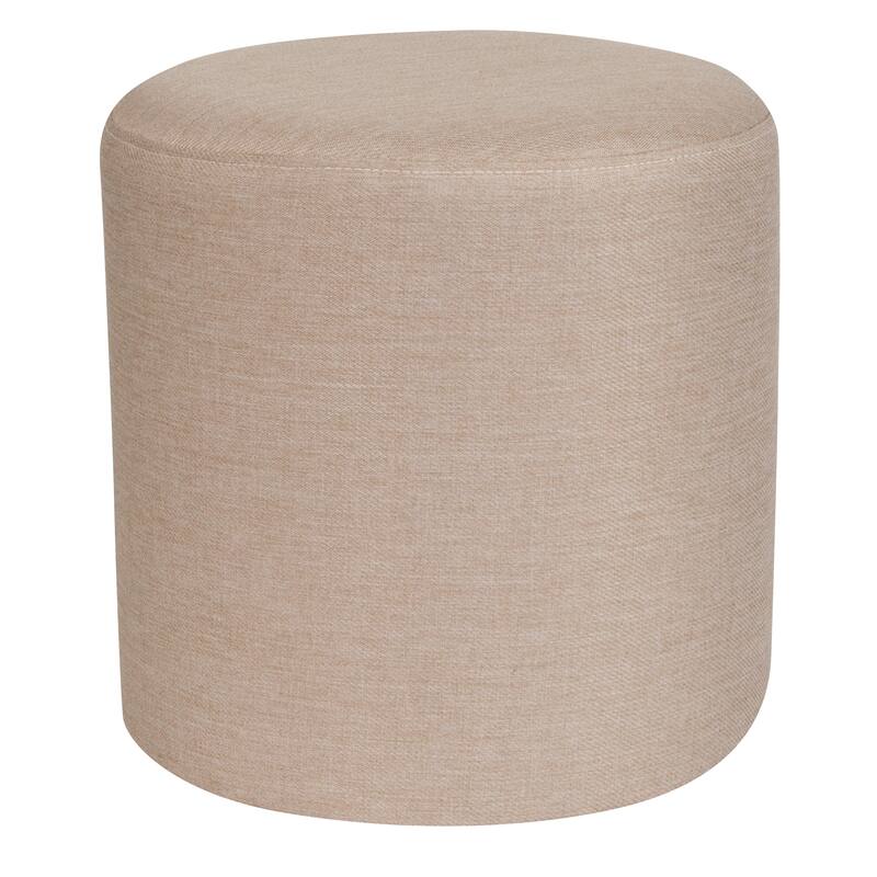 Taut Upholstered Round Ottoman Pouf