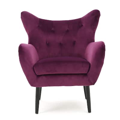 Purple Velvet Armchair Wingback Chairs Sofa Chair Accent Chairs Lazy Chair
