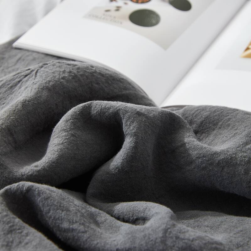 Dark Sky Reserve® - Portugal Made 100% Linen Oversized Comforter - Charcoal Gray
