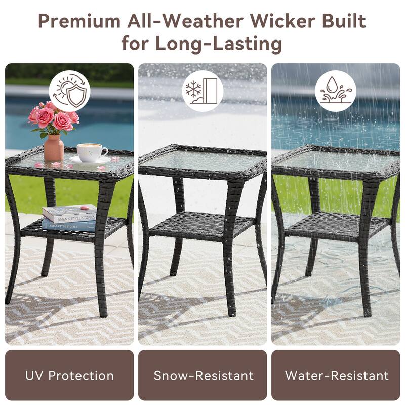 Pocassy Outdoor Patio Side Tables End Table for Swivel Chair