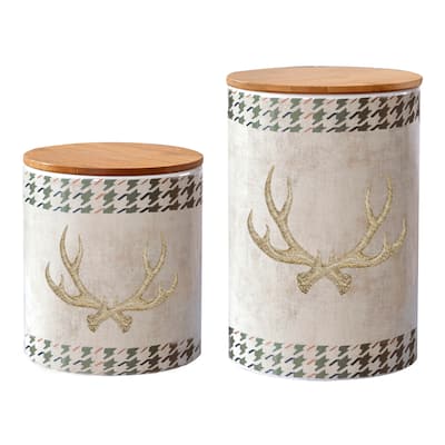 HiEnd Accents 2 PC Antler Design Canister Set - N/A