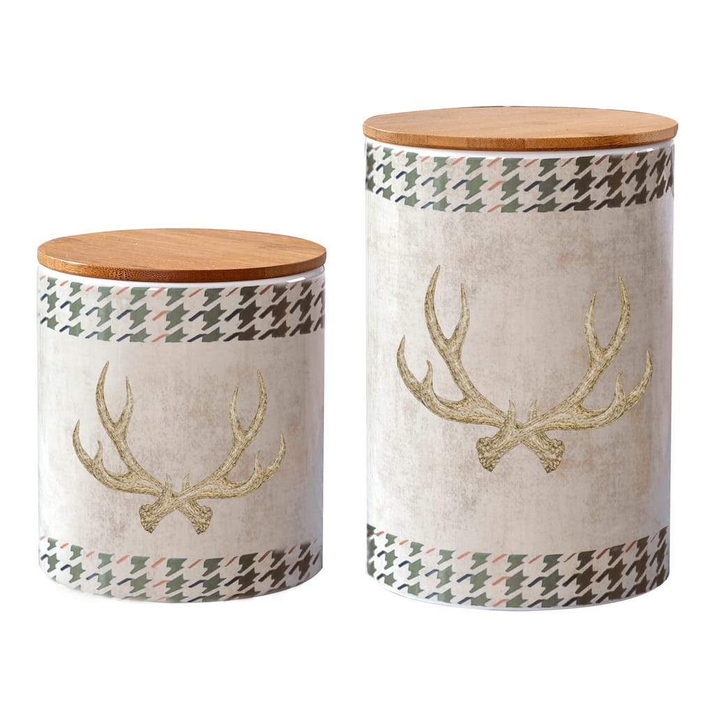 HiEnd Accents 2 PC Antler Design Canister Set - N/A
