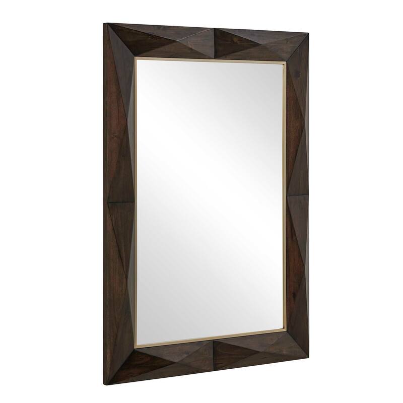 Uttermost Diamond In The Rough Wood Mirror - 33.00" W x 45.00" H x 2.50" D