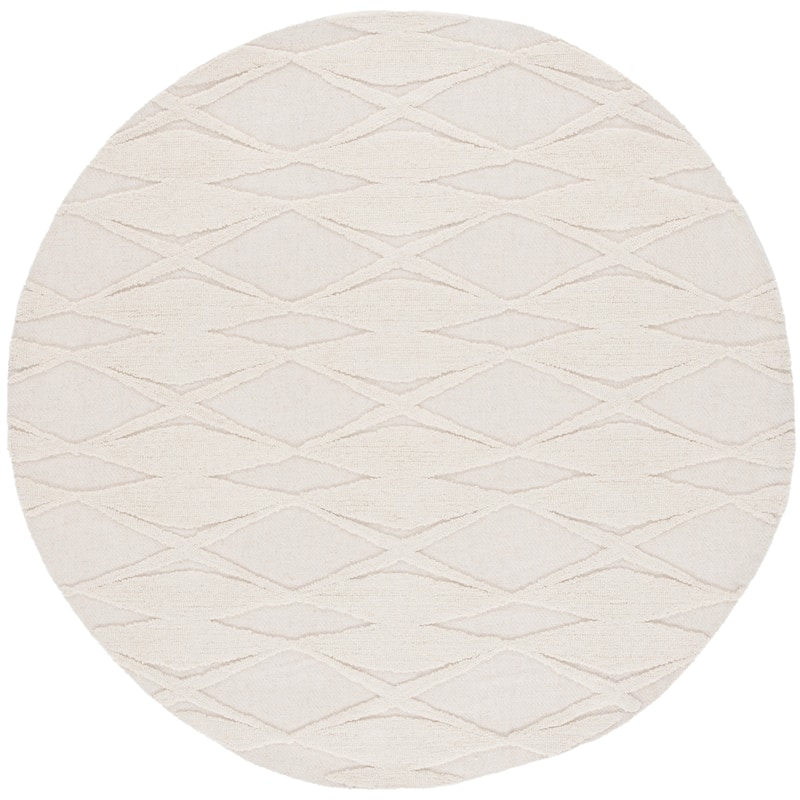 SAFAVIEH Handmade Chatham Ovidia Modern Wool Rug - 6' Round - Ivory