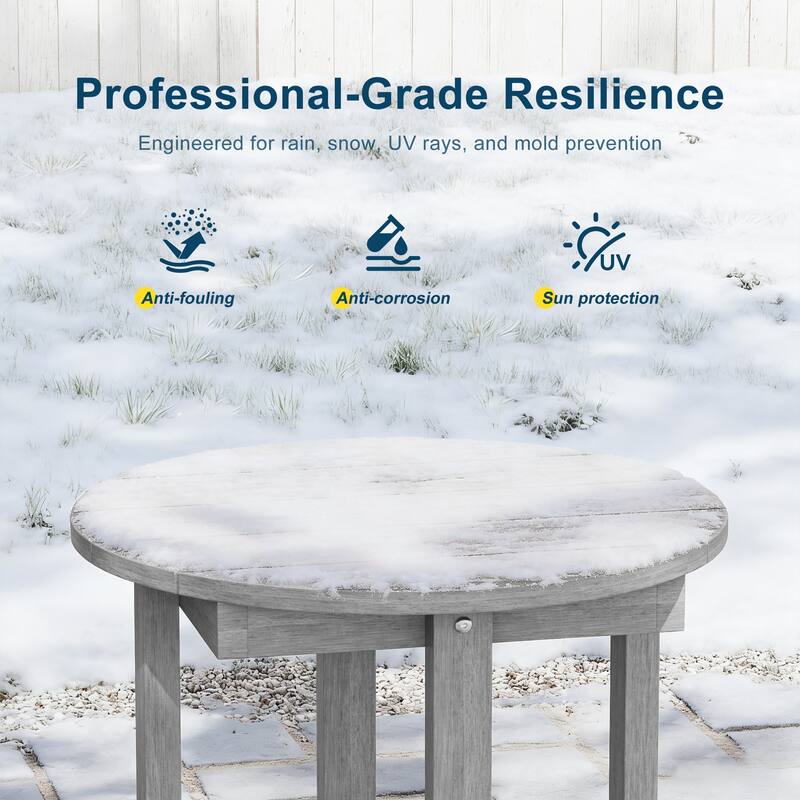 HDPE Outdoor Side Table, 220 lbs All-weather Patio End Table