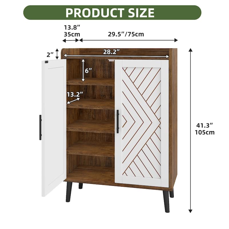 Moasis 5-Tier Shoe Storage Cabinet Shoe Organizer with Doors for Hallway