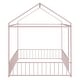 preview thumbnail 20 of 22, Metal Full Size Floor Bed with Fence and Semi-enclosed House Roof