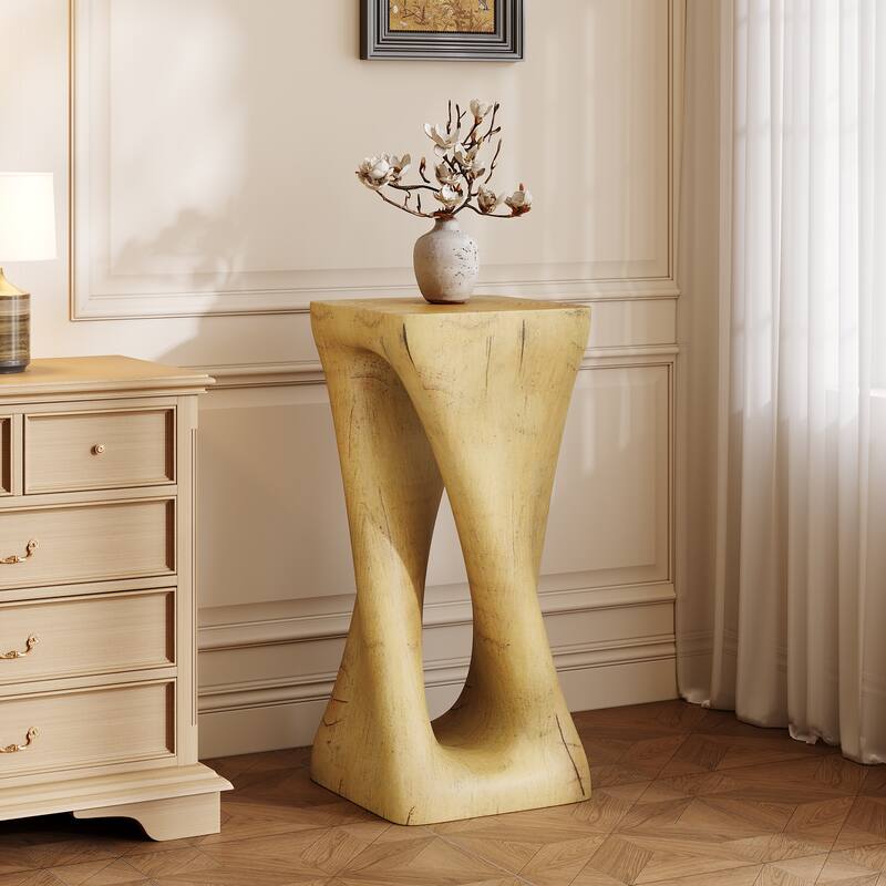 Christopher Knight Home - Aurelian Quenby MGO Twist End Table with Wood-Grain Texture - Natural_26.8" H - 26.80" H