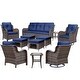 preview thumbnail 82 of 91, Outdoor Patio Furniture Set Brown Wicker Patio Conversation Seating Sets