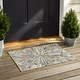 preview thumbnail 1 of 10, Machine Washable Indoor/ Outdoor Contemporary Arden Chantille Rug Beige - 1'8" x 2'6"