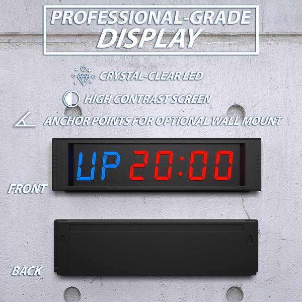 Shop Synergee Programmable Led Crossfit Interval Wall Timer Gym Clock Remote A Small 8 5 Overstock 31742541