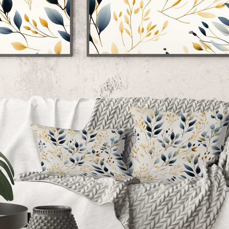 Designart "Minimalist Leaves I" Plants Printed Throw Pillow