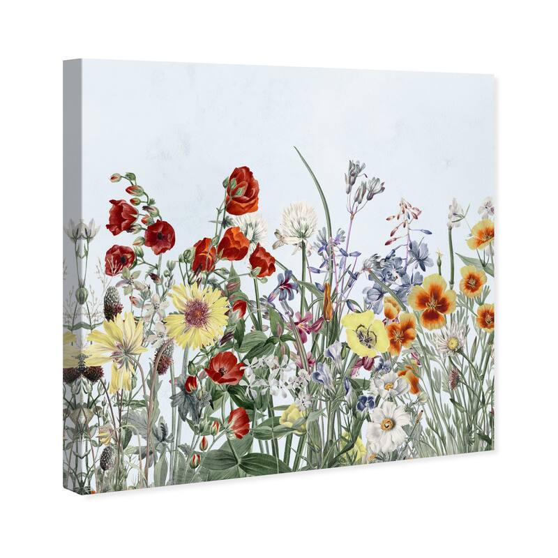 Wynwood Studio Canvas Classic and Figurative Lafleurisia Blue and Light Blue Traditional Wall Art Canvas Print