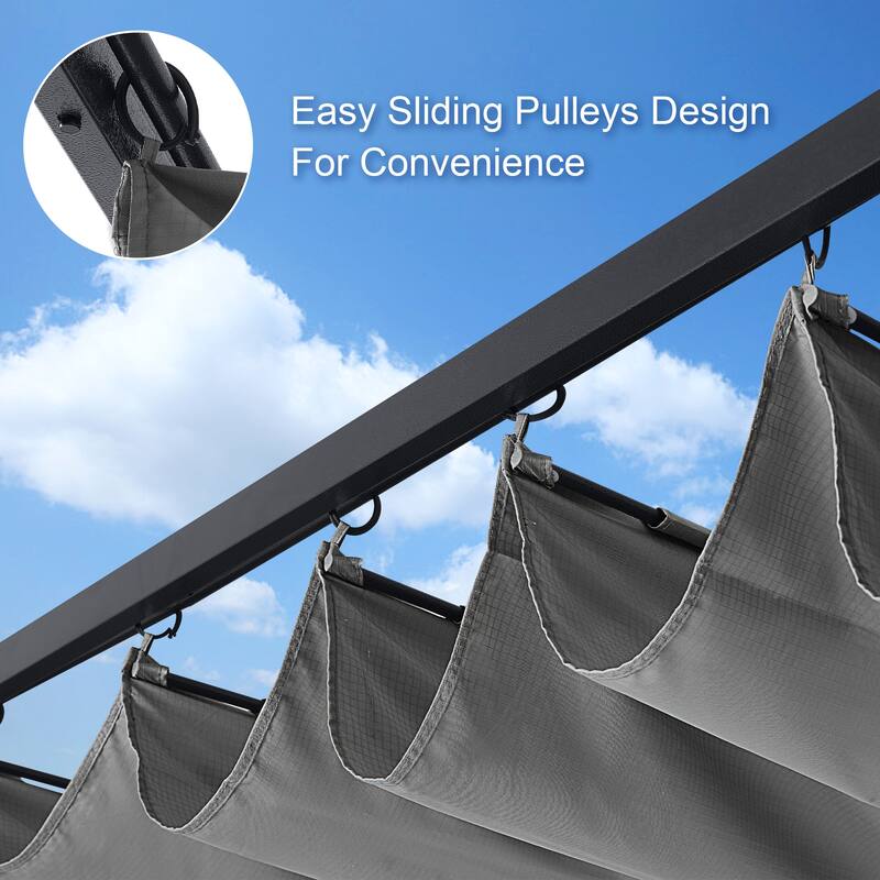 ABCCANOPY Outdoor Patio Pergola with Retractable Shade