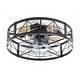 preview thumbnail 86 of 191, 16.5"/18.5"/20"/23.6"/24"/28" Vintage Distressed White Low Profile Caged Ceiling Fan with Light and Remote (7/6/5/3-Blade)