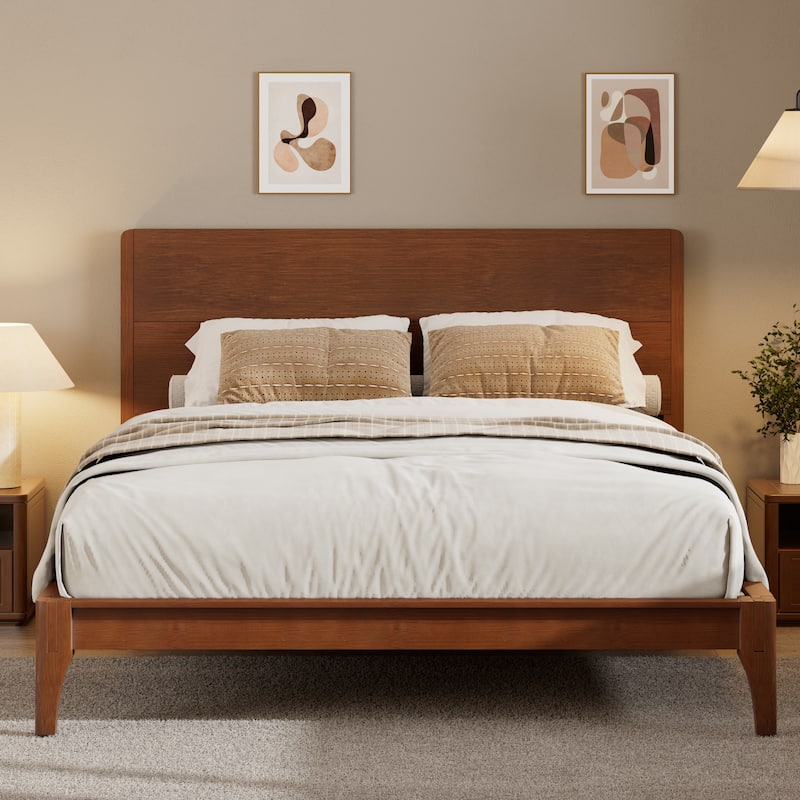 Eco-Chic Bamboo Platform Bed with Storage Space by Harper&Bright Designs