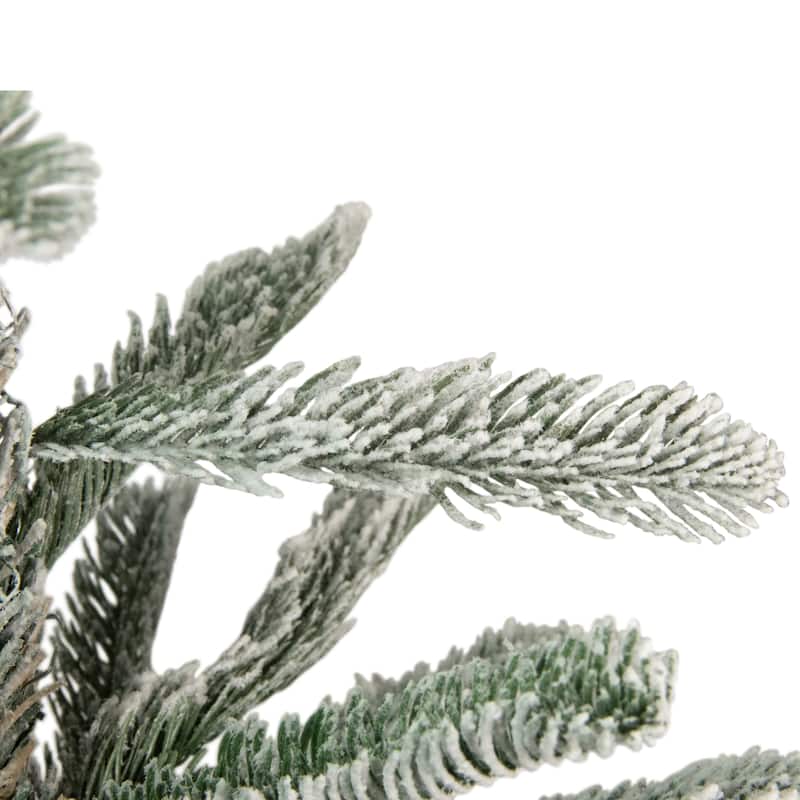 Real Touch™ Slim Flocked Nordmann Fir Artificial Christmas Tree- 4.5' - Unlit - 4.5 Foot