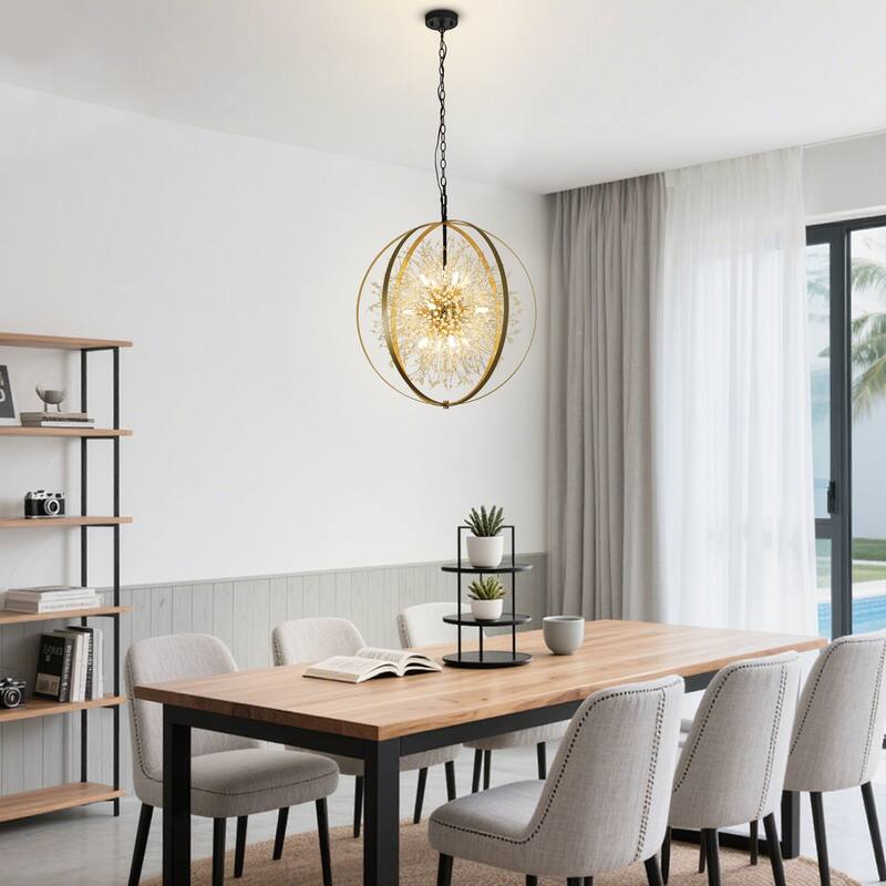 12-Light Modern Firework Chandelier Dandelion Light Sputnik Pendant Light Sputnik Chandelier