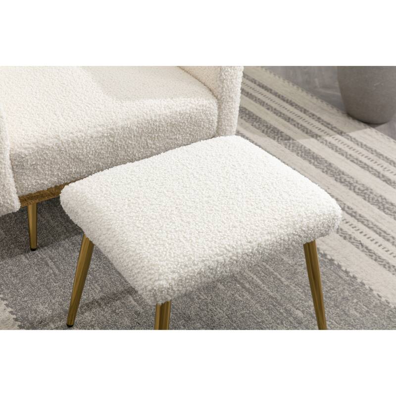 Bottom Tufted Accent Lounge Chair with Adjustable Arm and Back