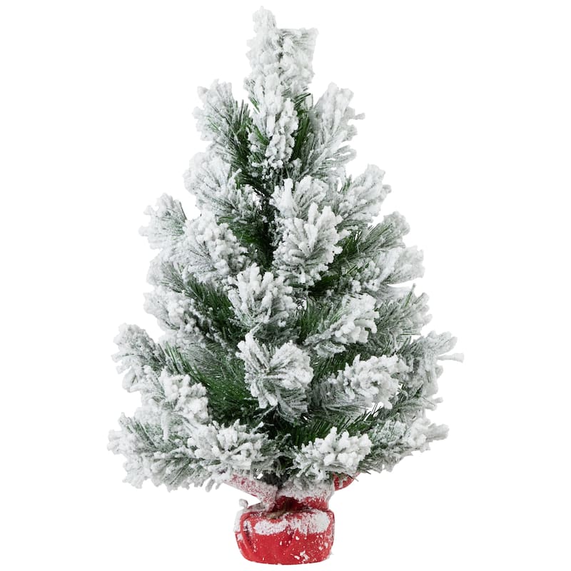 Full Flocked Angel Pine Artificial Mini Christmas Tree - 19" - Unlit - 2 Foot