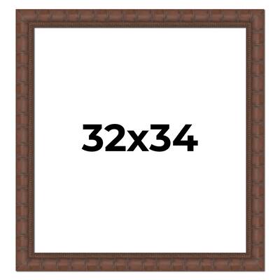 32x34 Frame Pewter Solid Wood Picture Frame Width 1.625 Inches | Interior Frame Depth 0.6875 Inches