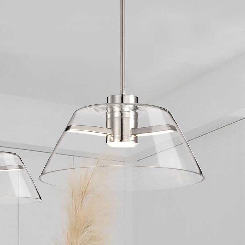 Edmond 17 Inch LED Pendant Polished Nickel - Polished Nickel