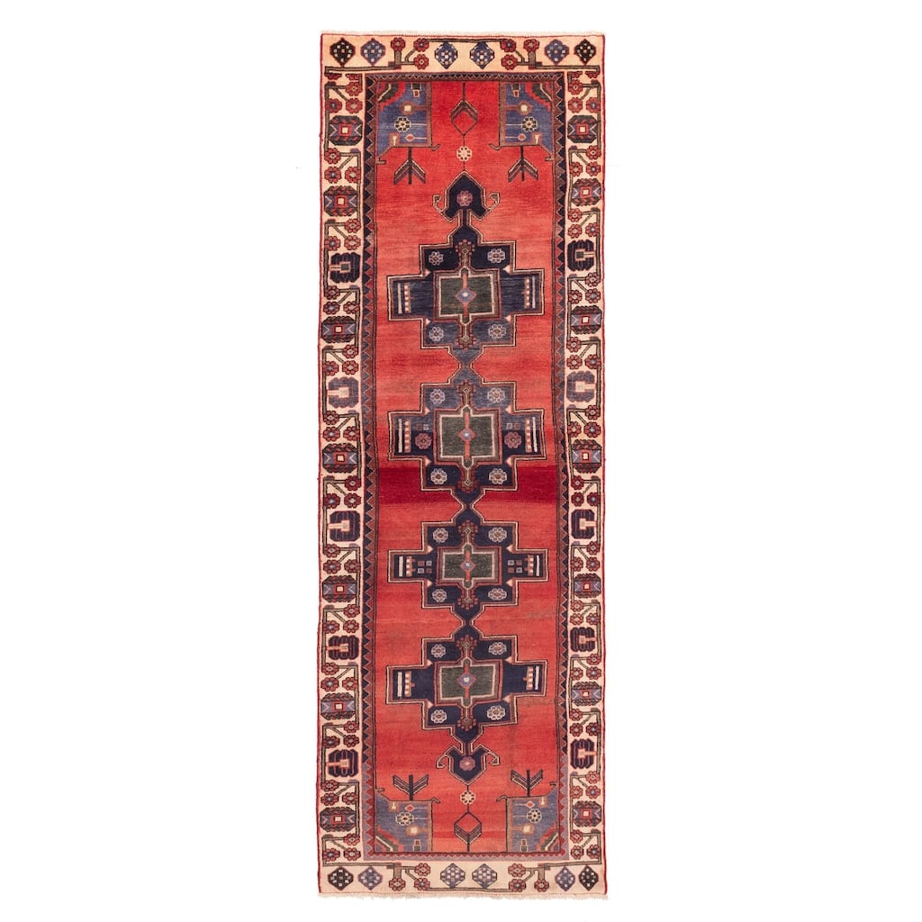 ECARPETGALLERY Hand-knotted Konya Anatolian Red Wool Rug - 3'2 x 9'9