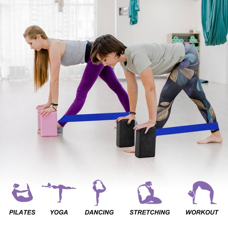2Pcs Yoga Blocks and 1Pcs Resistance Band Set EVA