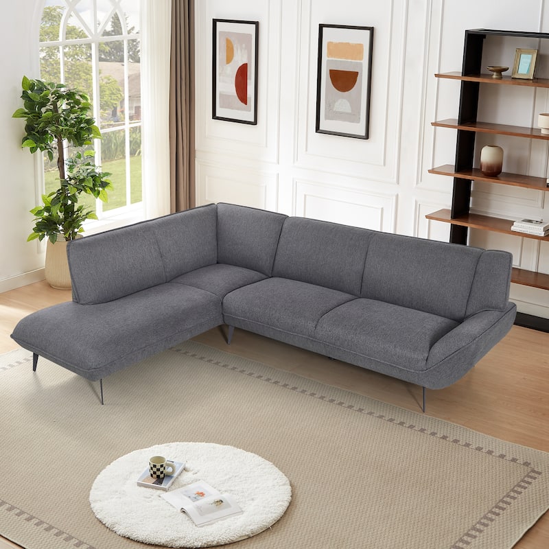 106inch Large Combination sofa,Charcoal Grey Two-tone Blend Fabric,High Rebound Seat Feel,With Noble Seat Sofa,