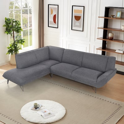 106inch Large Combination sofa,Charcoal Grey Two-tone Blend Fabric,High Rebound Seat Feel,With Noble Seat Sofa,
