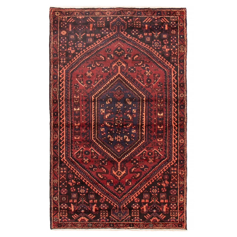ECARPETGALLERY Hand-knotted Andelz Red Wool Rug - 3'9 x 6'1 - Dark Red - 3'9 x 6'1