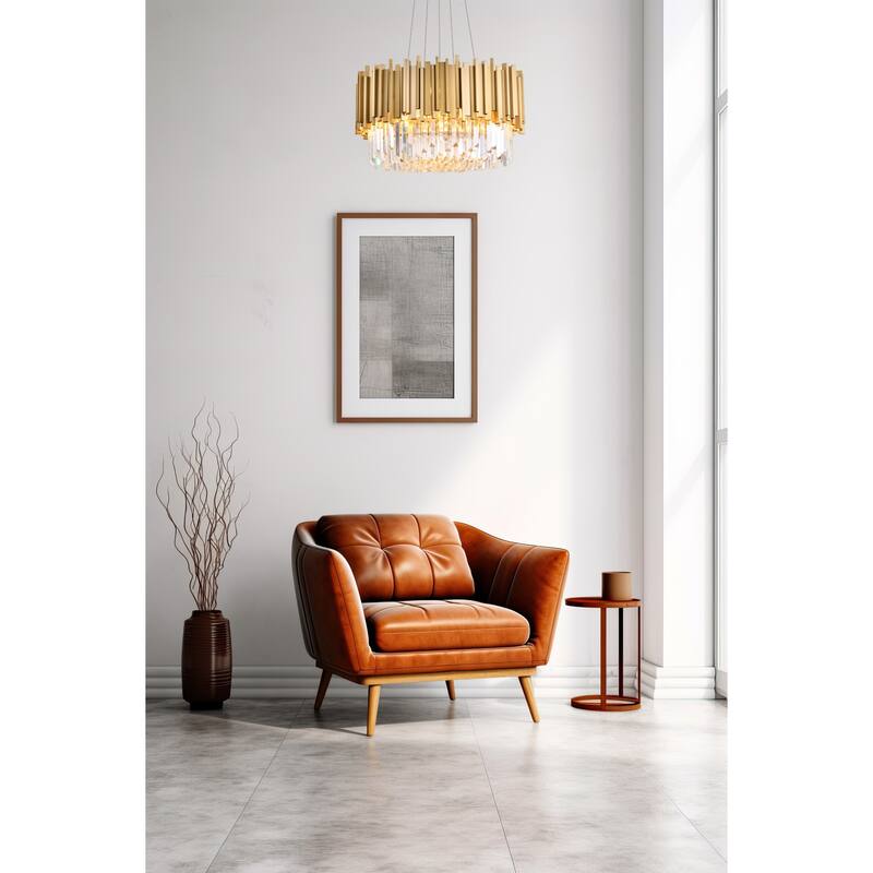 8 Light Gold Chandelier With Clear Crystal Accents