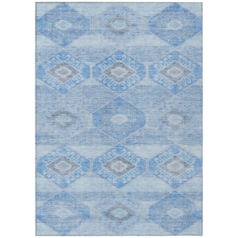 HomeRoots Aztec Transitional Rectangle Outdoor Rug