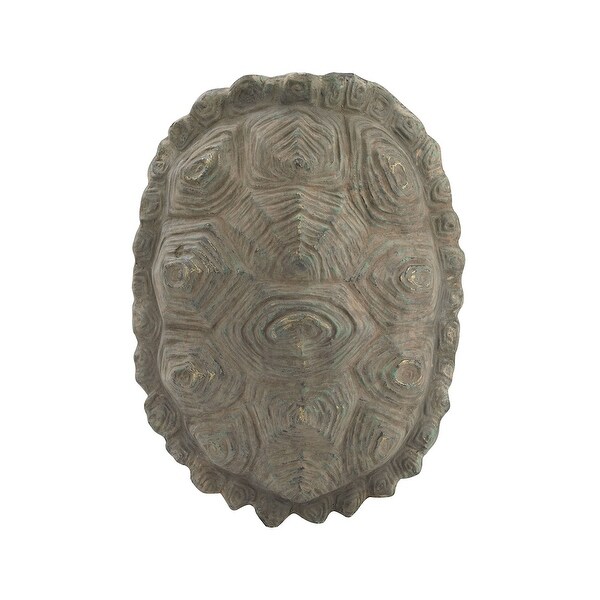 10" Ossified Gray Finished Cretaceous Turtle Shell Design Accessory - N/A