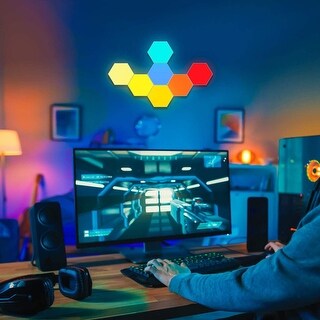 Game Room Decor LED Wall Pack Hexagon Lights-Set of 6 - Bed Bath ...