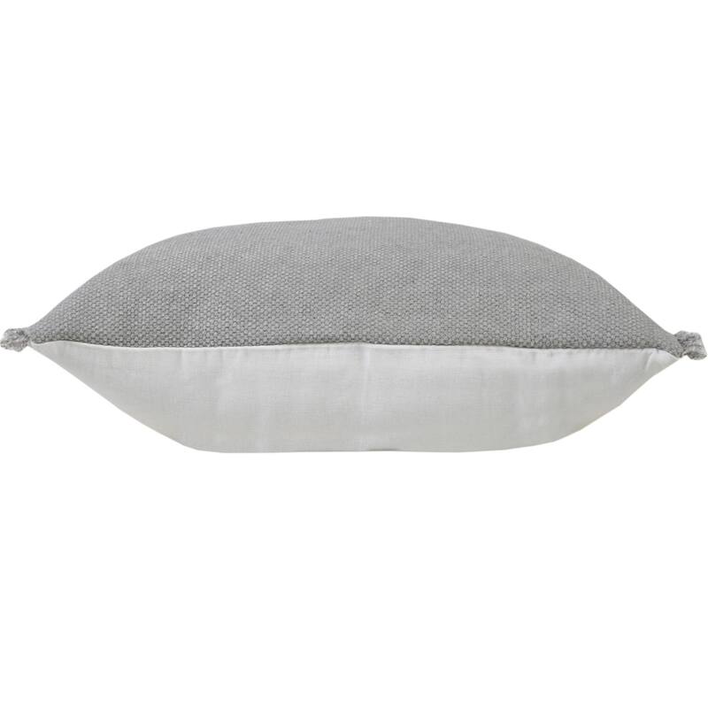 Power Loomed Solid Cotton Throw Pillow Cover - 20" - Gray