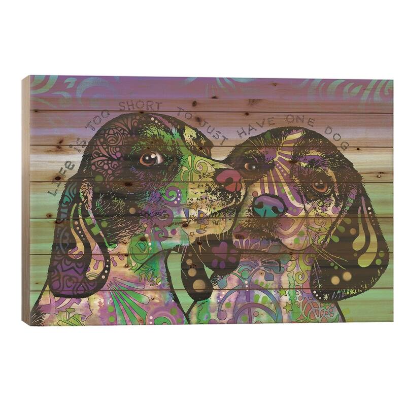 Life Is Too Short Print On Wood by Dean Russo - Multi-Color - 18x26x1.5