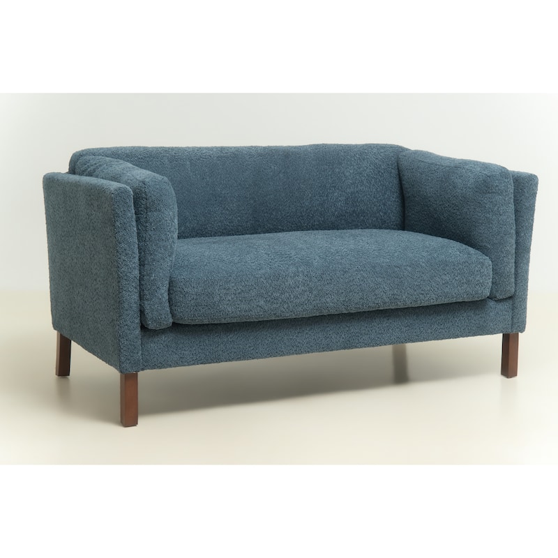 Christopher Knight Home - Chenille Upholstered Loveseat Sofa with Removable Cushion 58.3" Accent Sofa - Blue