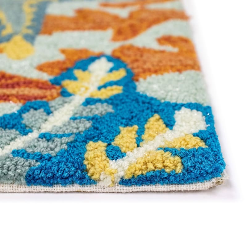 Liora Manne Ravella Ocean Scene Indoor/Outdoor Rug Aqua - 2' x 5'