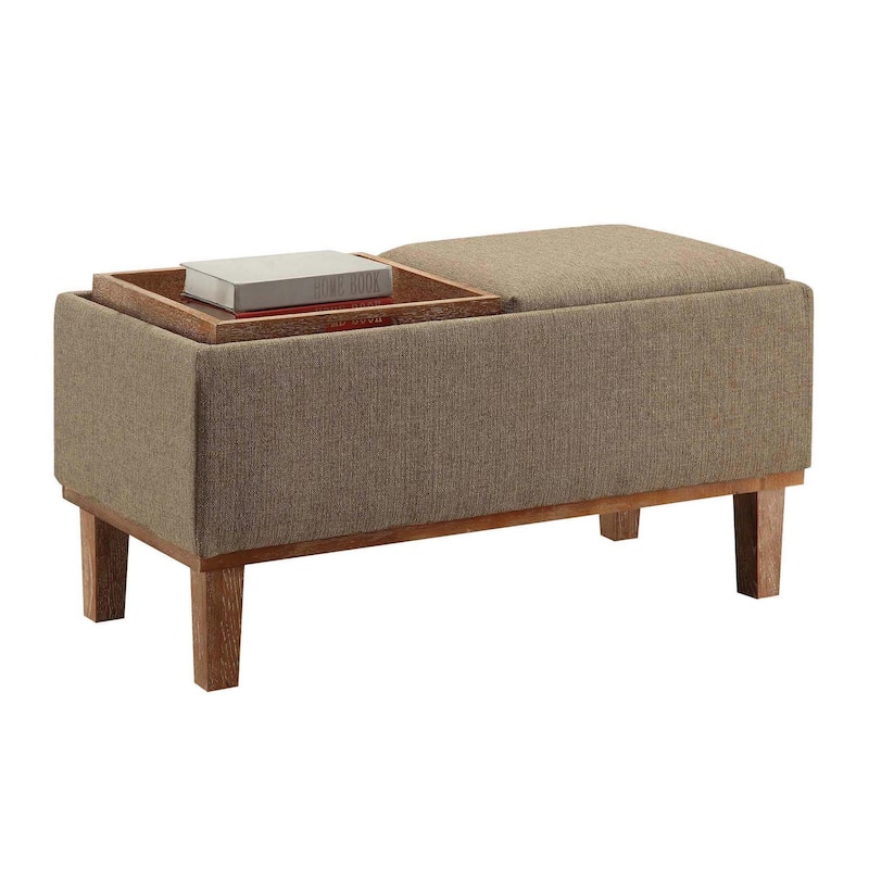 Convenience Concepts Designs4Comfort Brentwood Storage Ottoman with Reversible Trays
